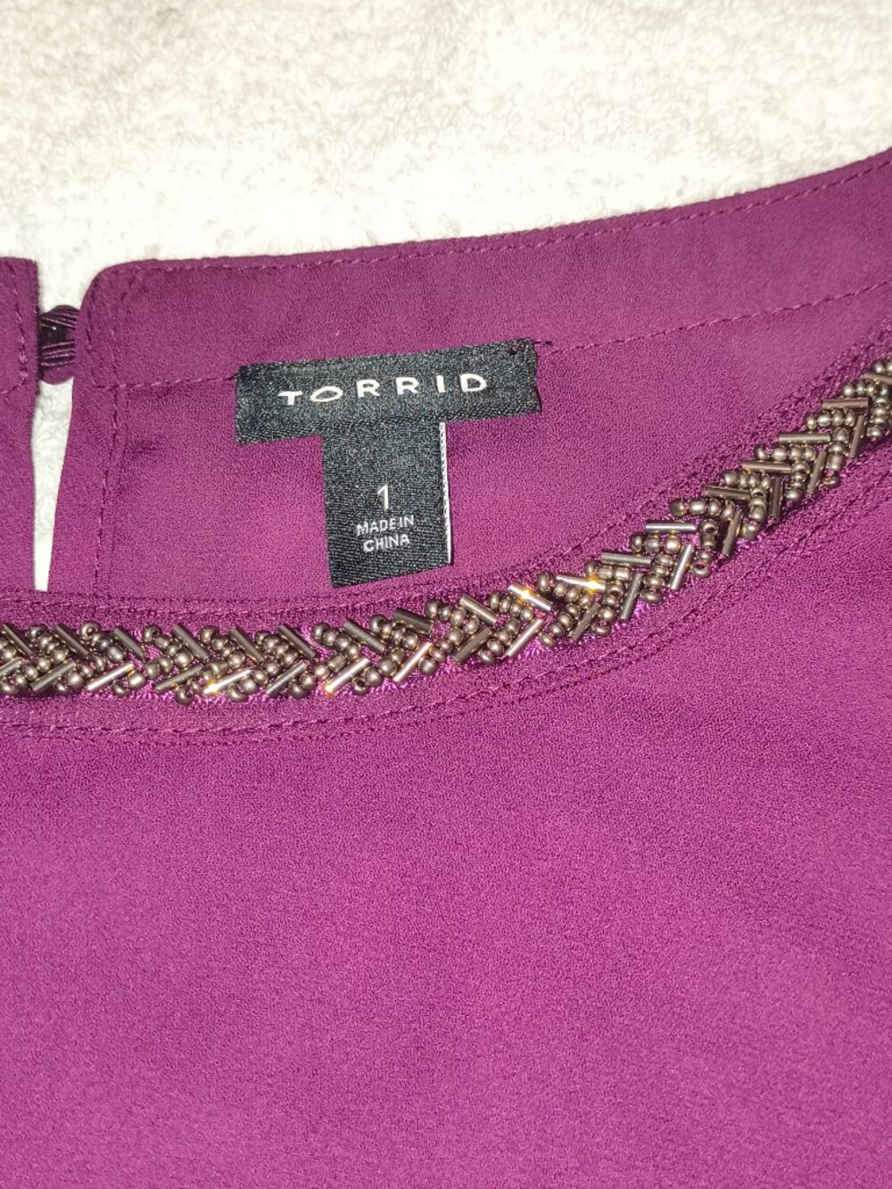 Torrid Size 1 Beaded Neckline Blouse